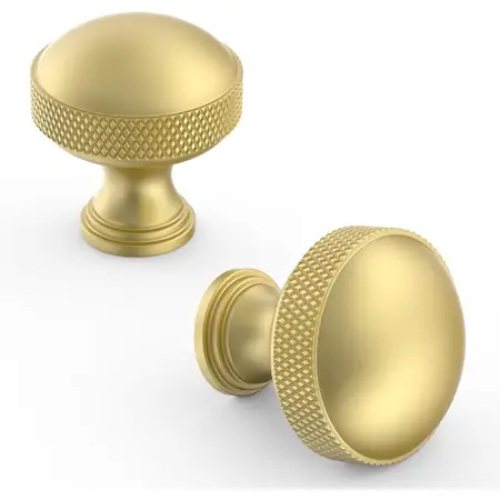 10 Pack Brushed Gold Kitchen Cabinet Knobs Knurled Cabinet Pulls