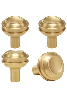 4 Pcs Solid Brass Cabinet Knobs Gold Kitchen Cabinet Hardware