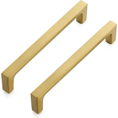 Brushed Brass Solid Pulls Cabinet Handles 5 Inch 30 Pack