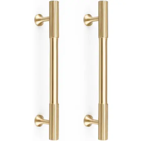 RZDEAL 4pcs Solid Brass Gold Cabinet Pulls for Kitchen Cupboard Handles